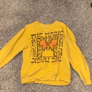Disney Yellow Graphic Crewneck Sweater